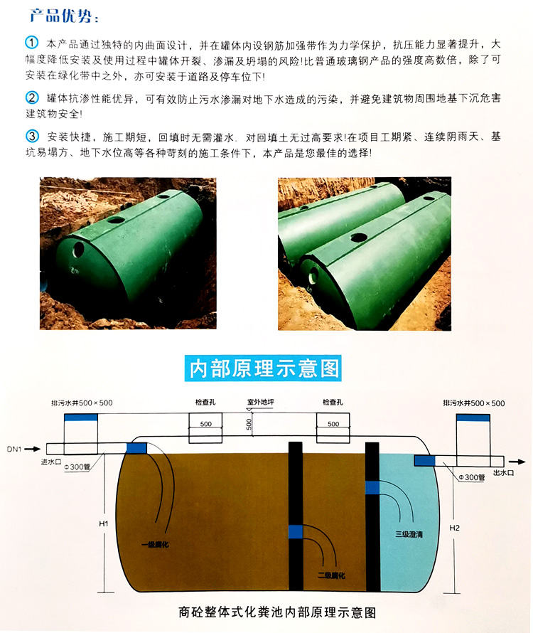 筠连玻璃钢化粪池